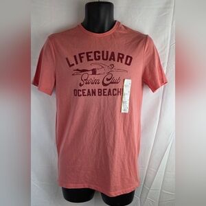 Goodfellow & Co Standard Fit Graphic T-Shirt Coral Red Size Small NWT 2778BA